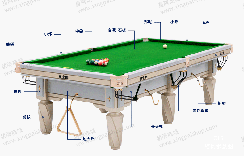 国产三级电影一区二区 星牌中式台球桌C19白袍型号